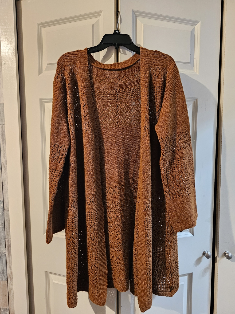 Women's Open-Front Knit Cardigan Sweater - Rust